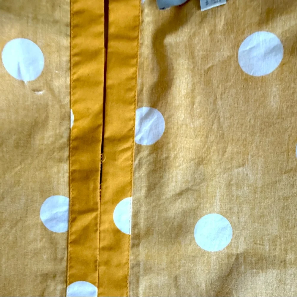 LOFT Women’s Blouse Ballon Sleeves Yellow Polka Dot Women's Top Shirt Size S - Picture 14 of 16
